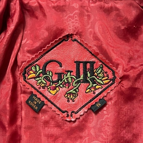 Vintage G-III Red Leather 80’s Single Button Rock Punk Coat Size Small - Picture 13 of 16